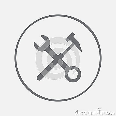 Tools icon vector, solid illustration, pictogram isolated on gray. Vector Illustration