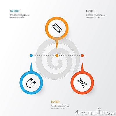 Tools Icons Set. Collection Of Attraction, Pliers, Carpentry And Other Elements. Also Includes Symbols Such As Cutter Vector Illustration