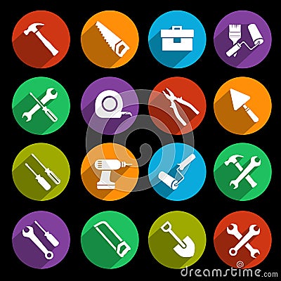 Tools icons set Vector Illustration