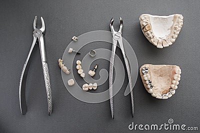 Tools for making prosthesis layout lay out Stock Photo