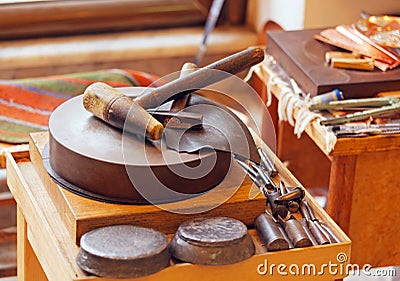 Tools for Metal Embossing Stock Photo