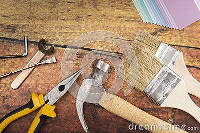 Tools and Needed Things for Home Improvement Stock Photo