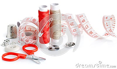 Tools for needlework thread scissors Stock Photo