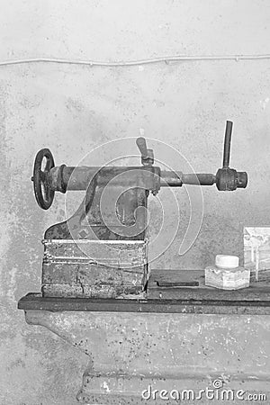 Tools for the production of souvenirs made of onyx Stock Photo