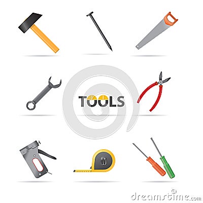 Tools set in vector. Vector Illustration