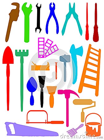 Tools silhouettes Vector Illustration