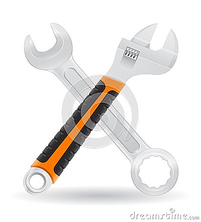 Tools spanner and wrench icons vector illust Vector Illustration