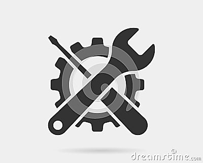 Tools vector wrench icon. Spanner logo design element. Key tool isolated on white background. Vector Illustration