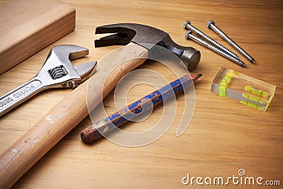 Tools On Wood Background Royalty Free Stock Images - Image ...