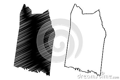 Toombs County, Georgia U.S. county, United States of America, USA, U.S., US map vector illustration, scribble sketch Toombs map Vector Illustration