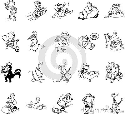 Toon Animals Vector Illustration