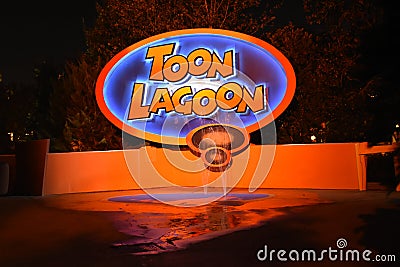 Toon Lagoon in Universal Studios in Orlando, FL Editorial Stock Photo