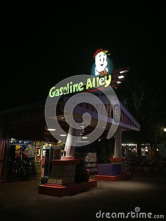 Gasoline Alley at Toon Lagoon Editorial Stock Photo