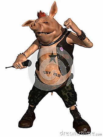 Toon Pig - Punk Stock Photo