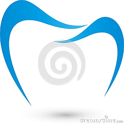 Tooth, abstract in blue, tooth and dentist logo Stock Photo