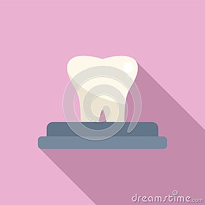 Tooth bioprinting icon flat vector. Human machine Stock Photo