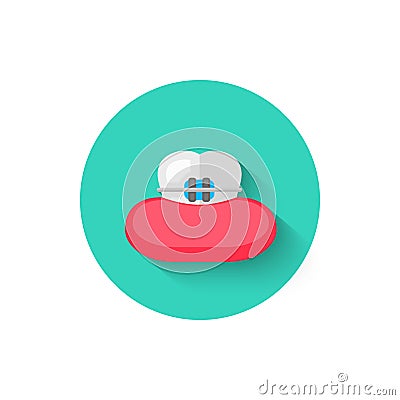 Tooth with braces icon isolated in flat design style vector illustration. Modern, minimalist icon on the theme of Vector Illustration