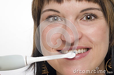 Tooth brusching near Stock Photo