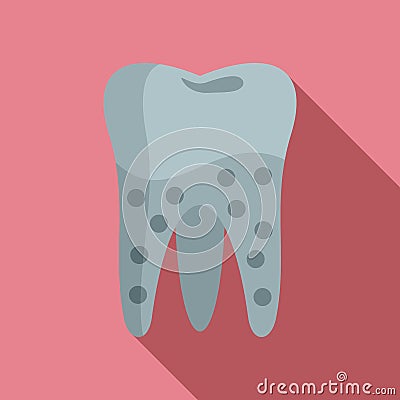 Tooth caries icon, flat style Vector Illustration