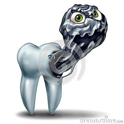 Tooth Cavity Monster Cartoon Illustration