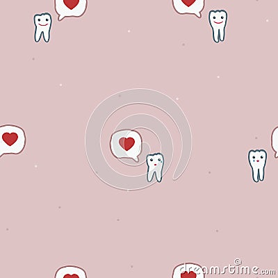 Tooth characters background Vector Illustration