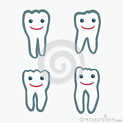 Tooth characters Vector Illustration