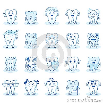 tooth collection. Vector illustration decorative design Vector Illustration