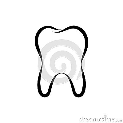 Human tooth graphic logo. Dental symbol Cartoon Illustration