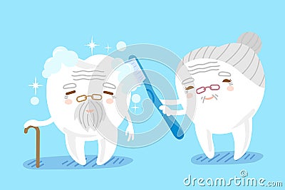 Tooth couple with tooth brush Vector Illustration