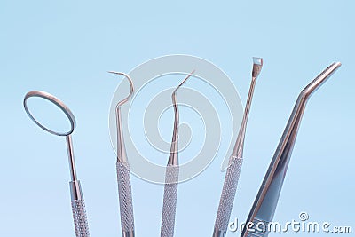 tooth dentist isolated on blue Stock Photo