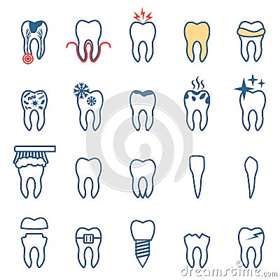 Tooth disease, vector Vector Illustration
