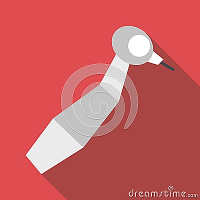 Tooth drilling machine icon, flat style Vector Illustration