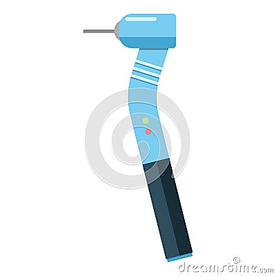 Tooth drilling machine icon, flat style Vector Illustration