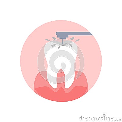 Tooth Drilling Process Flat Vector Illustration Vector Illustration