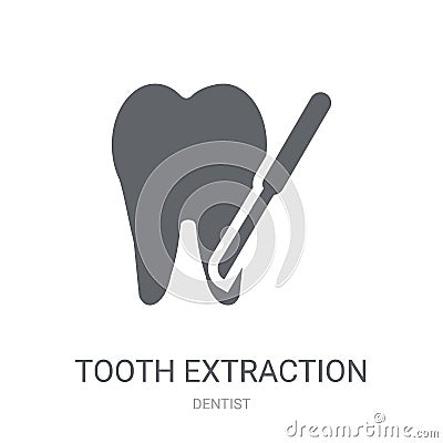 Tooth extraction icon. Trendy Tooth extraction logo concept on w Vector Illustration
