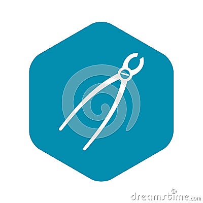 Tooth extraction instrument icon, simple style Vector Illustration