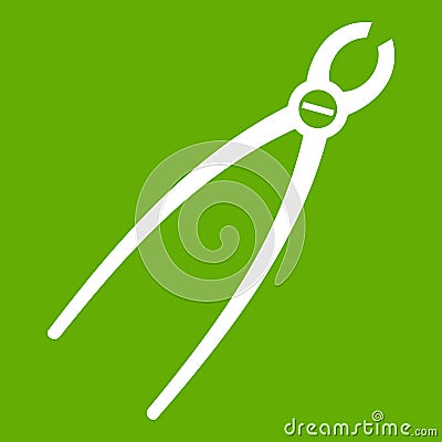 Tooth extraction instrument icon green Vector Illustration