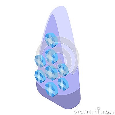 Tooth gem icon isometric vector. Dentist care Vector Illustration