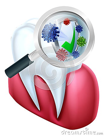 Tooth and Gum Protection Vector Illustration