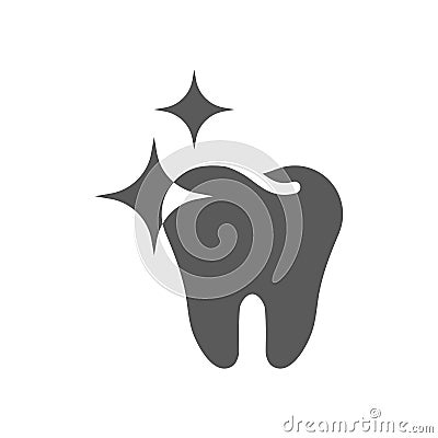 Tooth healthy and strong black icon Vector Illustration