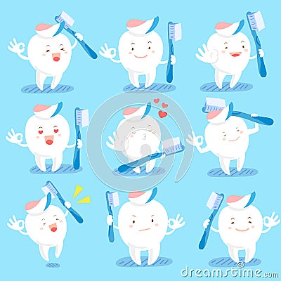 Tooth hold brush Vector Illustration