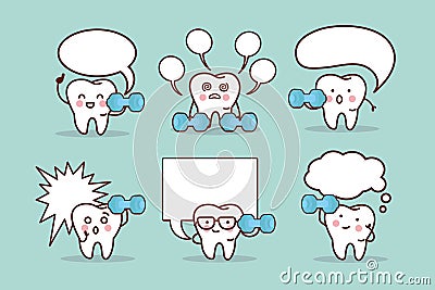 Tooth hold dumbbell Vector Illustration