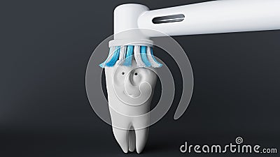 Tooth human cartoon - 3D Rendering Stock Photo