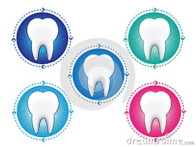 Tooth icons set Vector Illustration