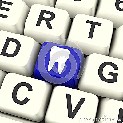 Tooth Key Means Dental Appointment Or Teeth Stock Photo