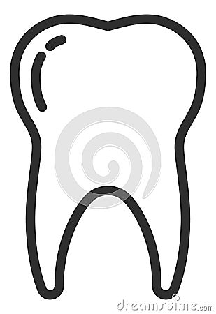 Tooth line icon. Molar sign. Dental clinic logo Vector Illustration