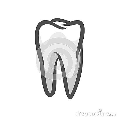 Tooth logo icon black outline vector illustration Vector Illustration