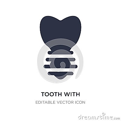 tooth with metallic root icon on white background. Simple element illustration from Dentist concept Vector Illustration