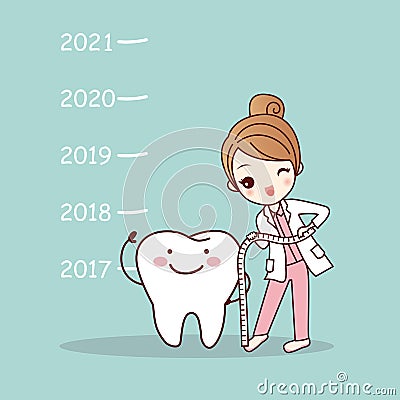 Tooth with new year Vector Illustration