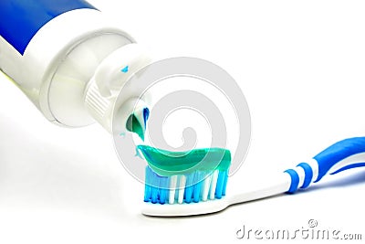 Tooth Paste On Brush Stock Photo